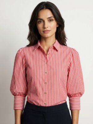 Ženska TIFFANY Prugasta košulja sa puf rukavima 1184